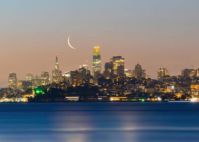 Illuminated city at night