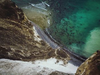 Scenic view of rock formation in sea