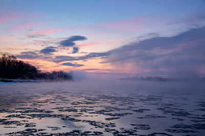 Scenic view of floating ice on the lake