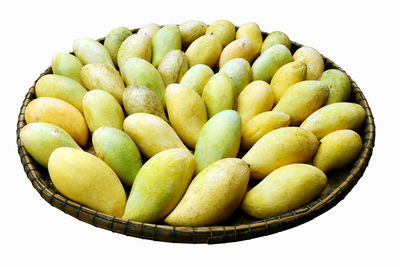 High angle view of fruits in bowl