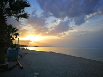 Scenic view of beach during sunset