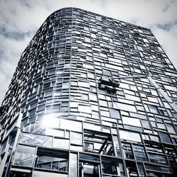 Low angle view of modern building against sky