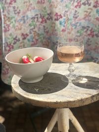 Close-up of dessert in bowl on table