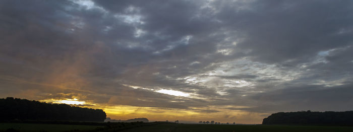 Scenic view of landscape against cloudy sky