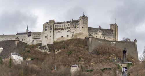 Low angle view of historic building against sky