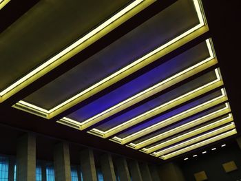 Low angle view of illuminated ceiling