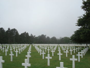 High angle view of cemetery