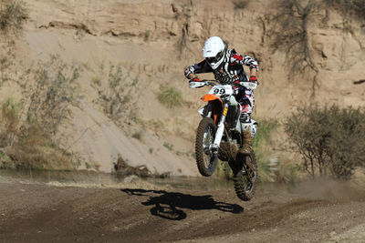 Man riding motorcycle