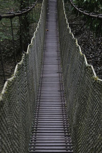 High angle view of footbridge