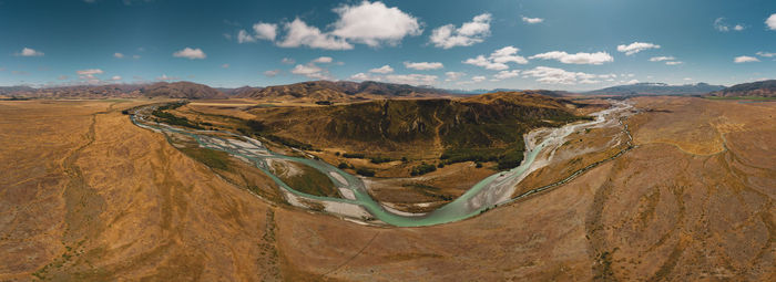 Panoramic view of river flowing on landscape