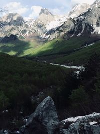 Scenic view of mountains against sky