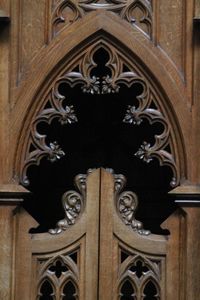 Close-up of ornate door temple