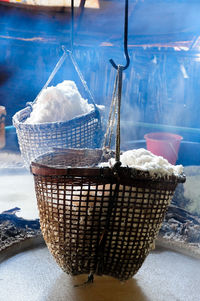 Close-up of ice cream in basket