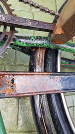 Close-up of rusty machine part