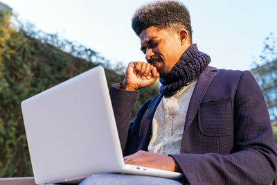 Man using mobile phone