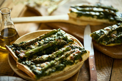 Close-up of food on table