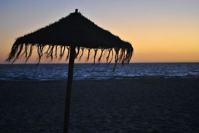 Scenic view of sea at sunset