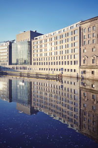 Reflection of buildings in water