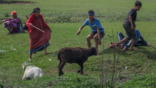 Group of people on field