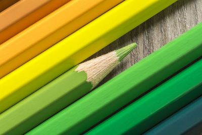 Close-up of colored pencils