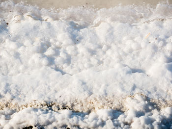 High angle view of snow