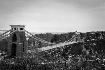 View of suspension bridge against sky