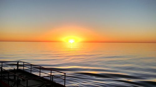 Scenic view of sea at sunset