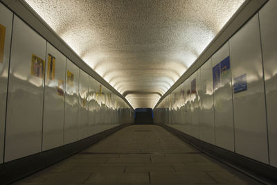 Empty corridor of subway station