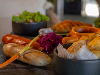 Close-up of seafood in plate