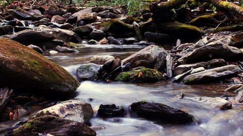 River flowing through rocks