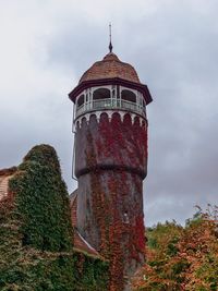Low angle view of old building against sky