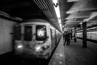 Train at railroad station platform