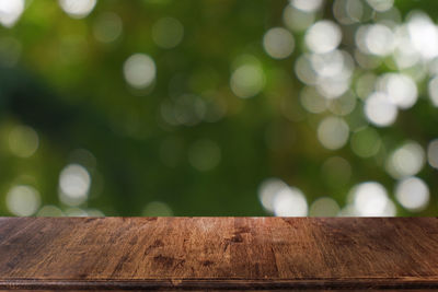 Close-up of wooden table