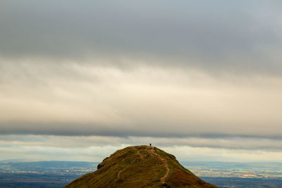 Man looking at sea against sky roseberry topping