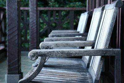 Close-up of wooden chair