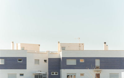 Exterior of buildings against clear sky