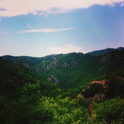 Scenic view of mountains against sky