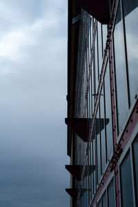 Low angle view of building by sea against sky