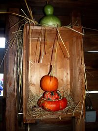 Close-up of wicker basket hanging on wicker basket