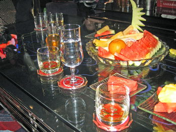 Close-up of beer in glass