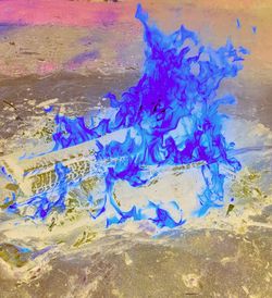 Close up of multi colored wall