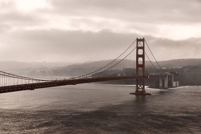 Suspension bridge over sea