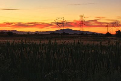 Scenic view of landscape at sunset