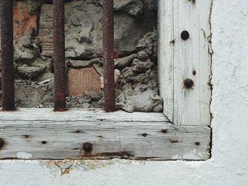 Close-up of weathered door