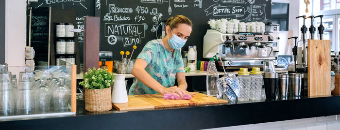 Woman standing in a store