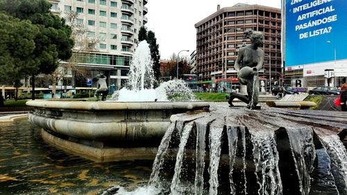 Water fountain in city