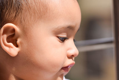 Close-up of cute baby girl