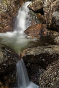 Scenic view of waterfall