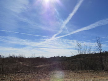 Scenic view of vapor trail in sky