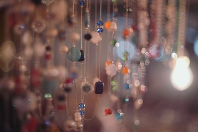 Close-up of illuminated christmas lights